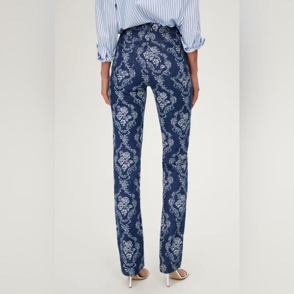 NWT REFORMATION Cynthia Baroque High Rise Straight Long Jeans, Size 23 - Picture 3 of 16